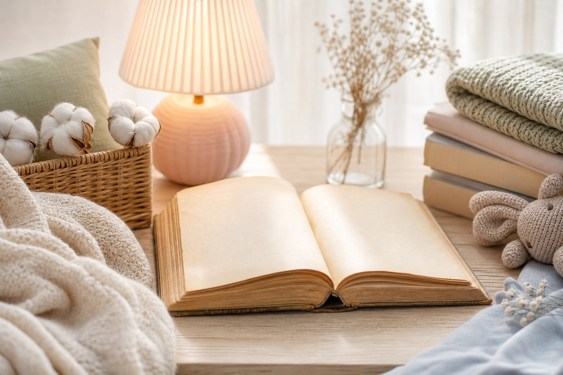 Roman classique ouvert sur une table en bois, lumière chaude de lecture