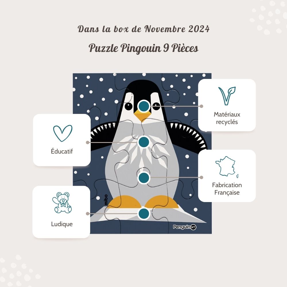 Puzzle Pingouin 9 Pièces